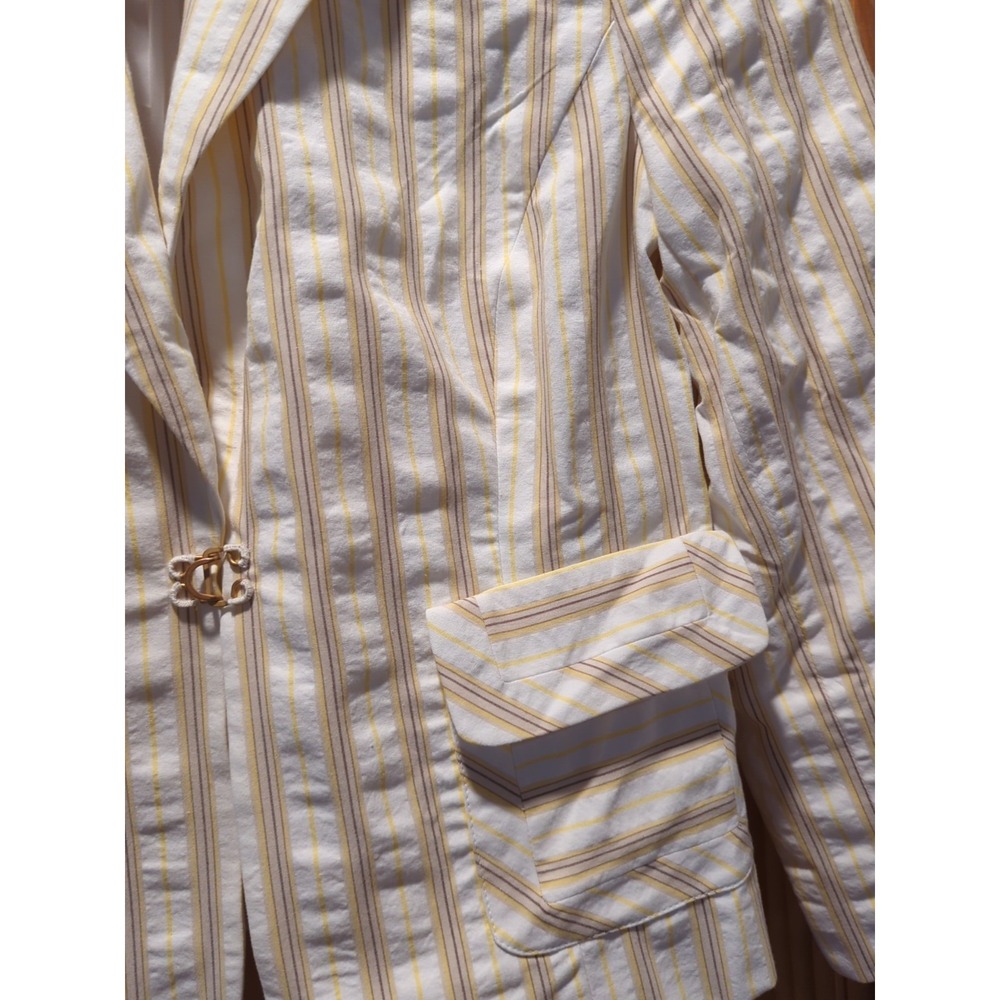 New Express Women's Suit - Blazer and Pants Set Size 4 Pinstripe Cream READ! - Picture 8 of 13